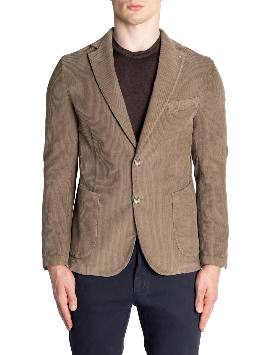 blazer monopetto velluto terra - bharnaba - blazer