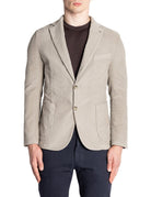 blazer monopetto velluto tortora chiaro - bharnaba - blazer