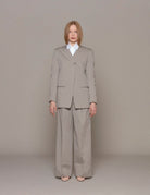 blazer oliver tricotine sculpted grey moon - tibi - blazer