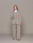 blazer oliver tricotine sculpted grey moon - tibi - blazer