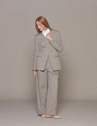 blazer oliver tricotine sculpted grey moon - tibi - blazer