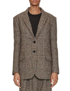 blazer over celine tartan marrone - blufrida - blazer