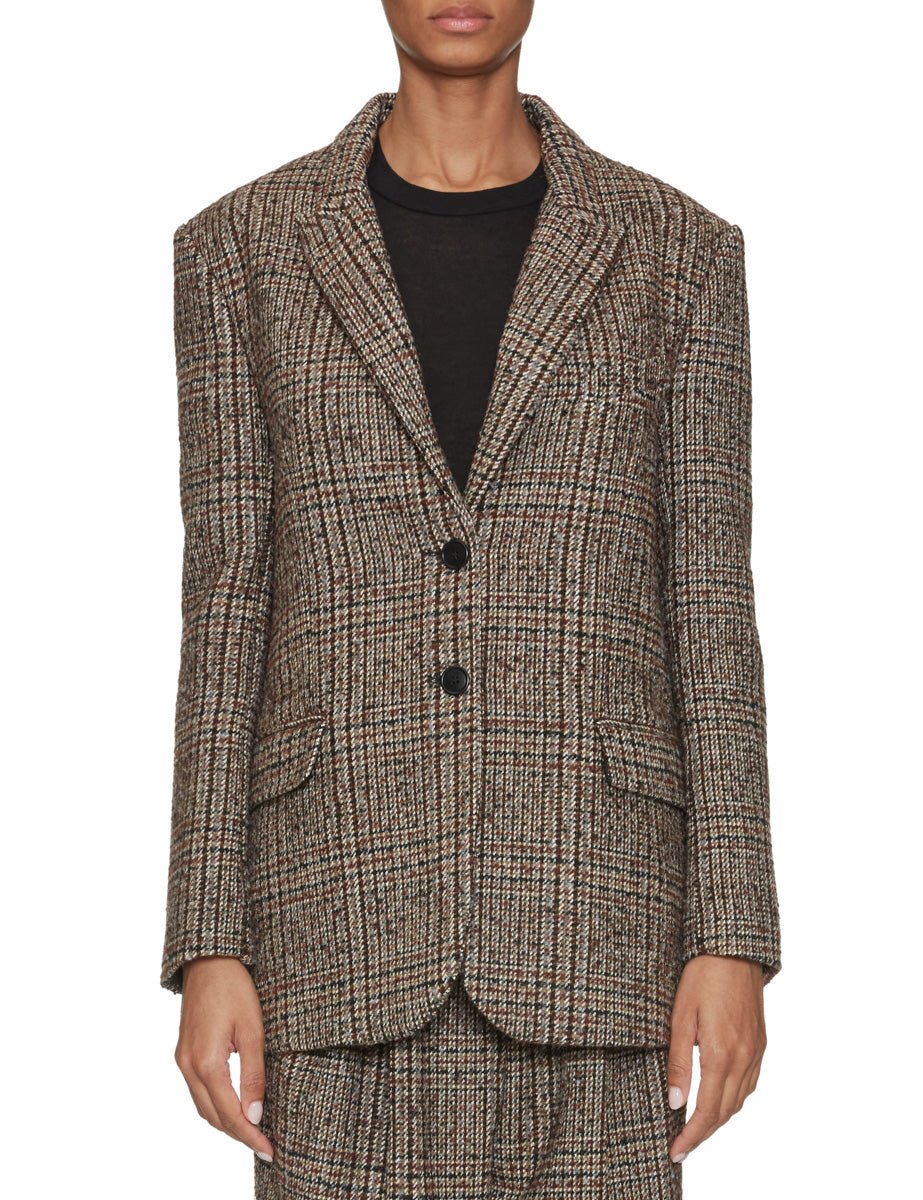 blazer over celine tartan marrone - blufrida - blazer