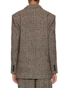 blazer over celine tartan marrone - blufrida - blazer