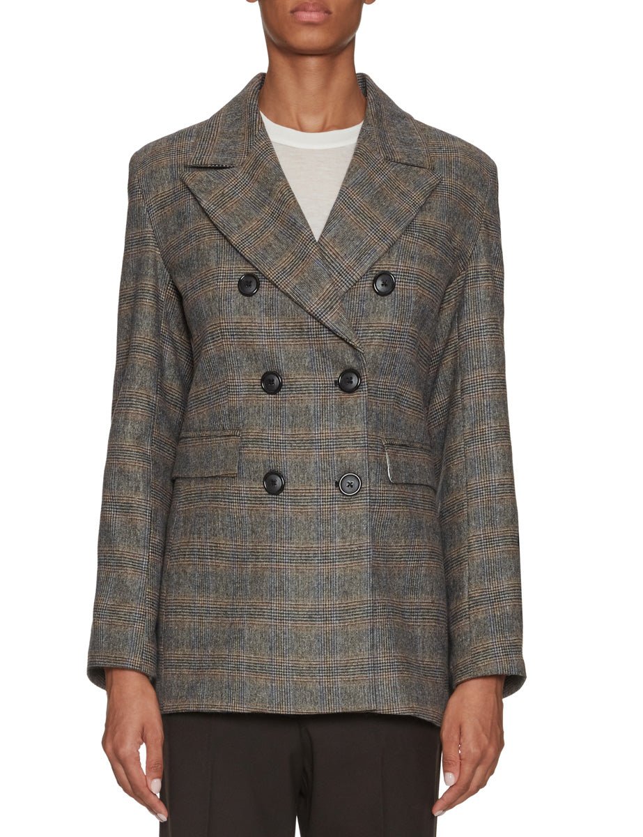 blazer over doppiopetto galles nocciola - jacqueur - blazer
