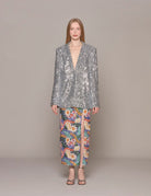 blazer over paillettes silver - rotate - blazer