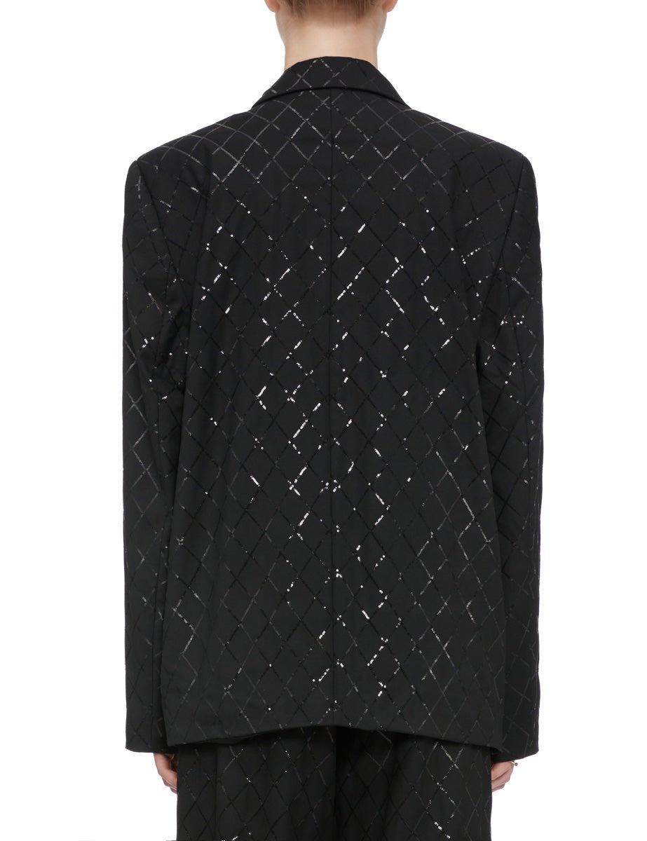 blazer oversized paillettes nero - Frida SRL