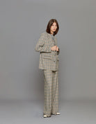 blazer pied de poule blu moro panna - Frida SRL