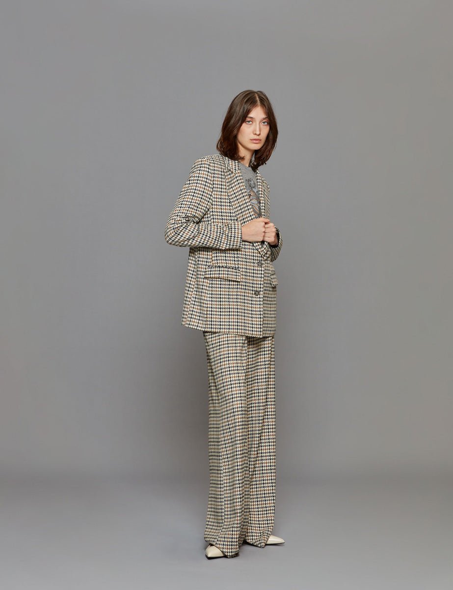 blazer pied de poule blu moro panna - Frida SRL