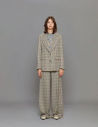 blazer pied de poule blu moro panna - Frida SRL