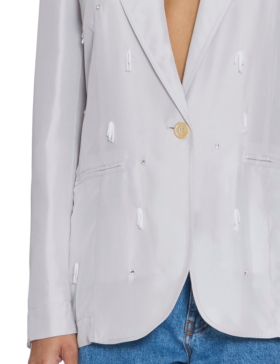 blazer seta habotai ricami madreperla - Frida SRL