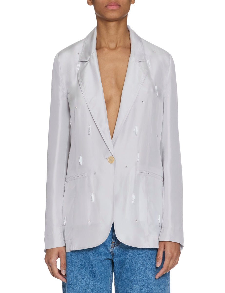 blazer seta habotai ricami madreperla - Frida SRL