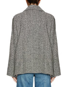 blazer spigato spilla perla grigio - a paper kid - blazer