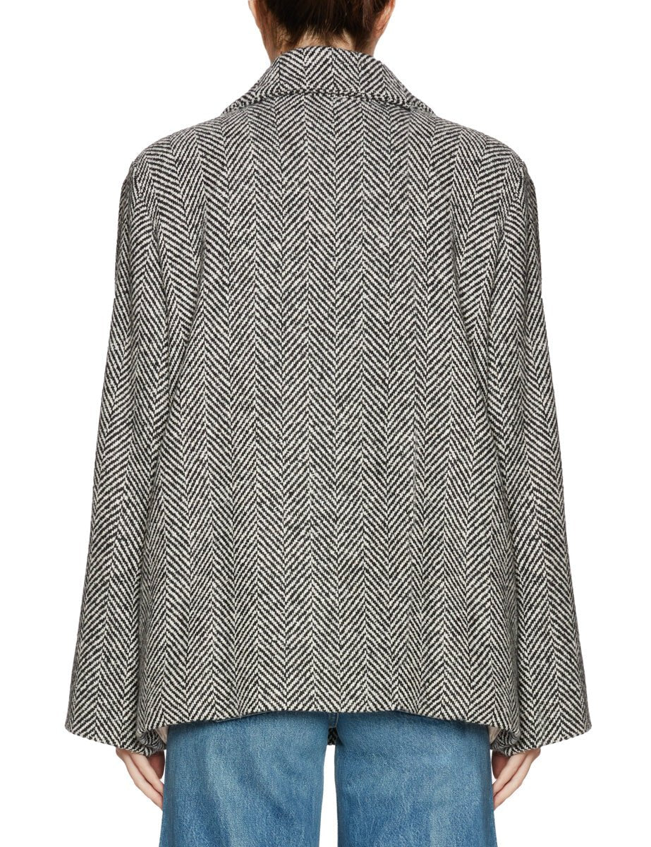 blazer spigato spilla perla grigio - a paper kid - blazer