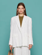 blazer taglio uomo lino bianco - Frida SRL