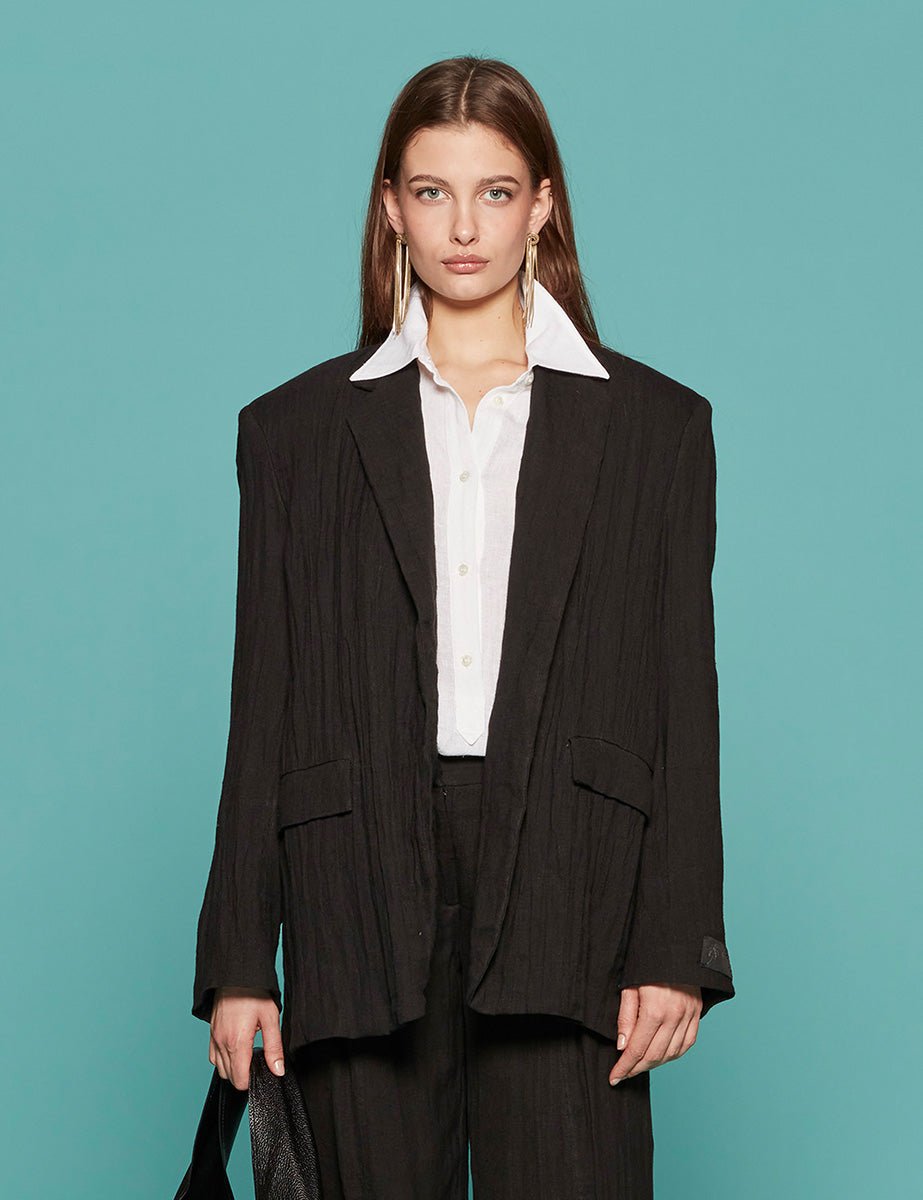 blazer taglio uomo lino nero - n21 alessandro dell'acqua - blazer