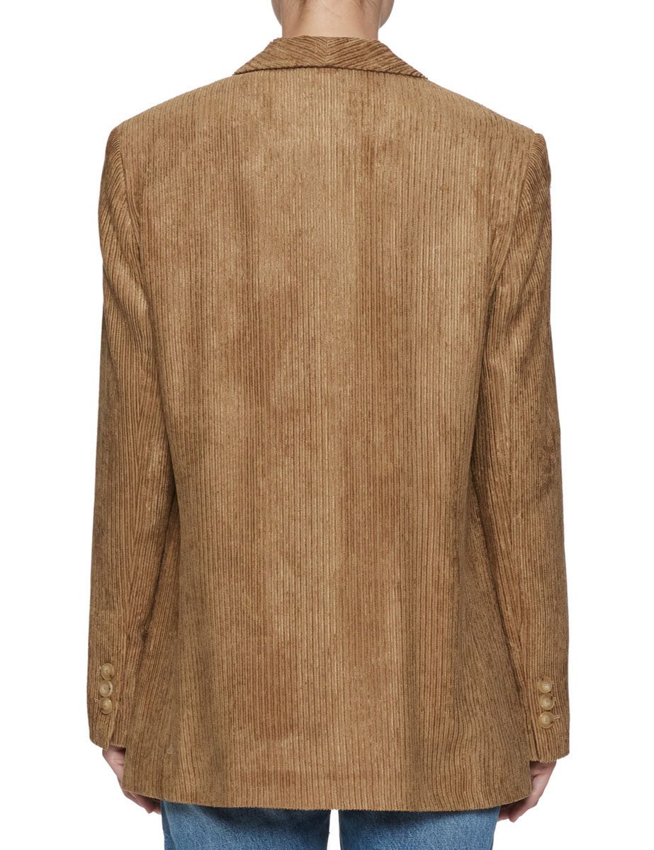 blazer velluto di viscosa kaki - alysi - blazer