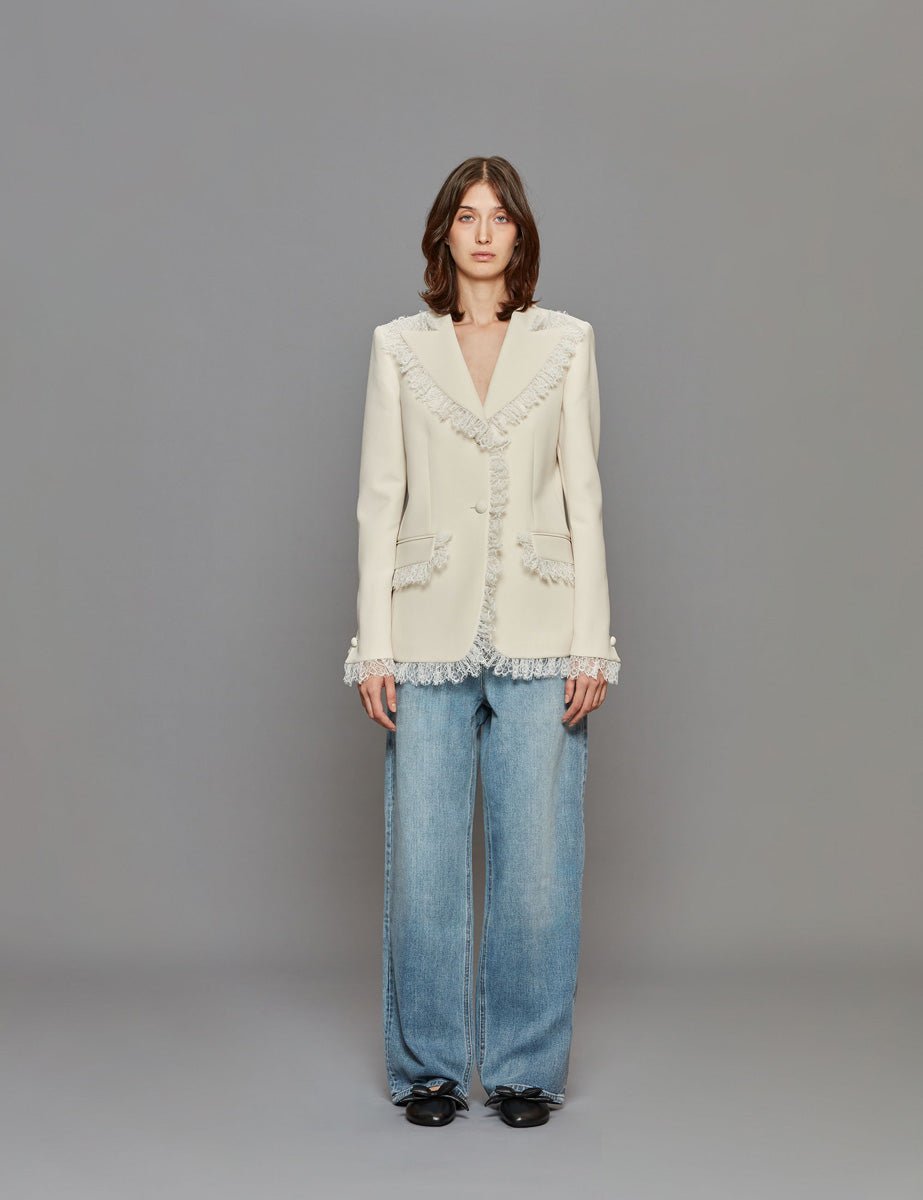 blazer volant pizzo butter - vivetta - blazer