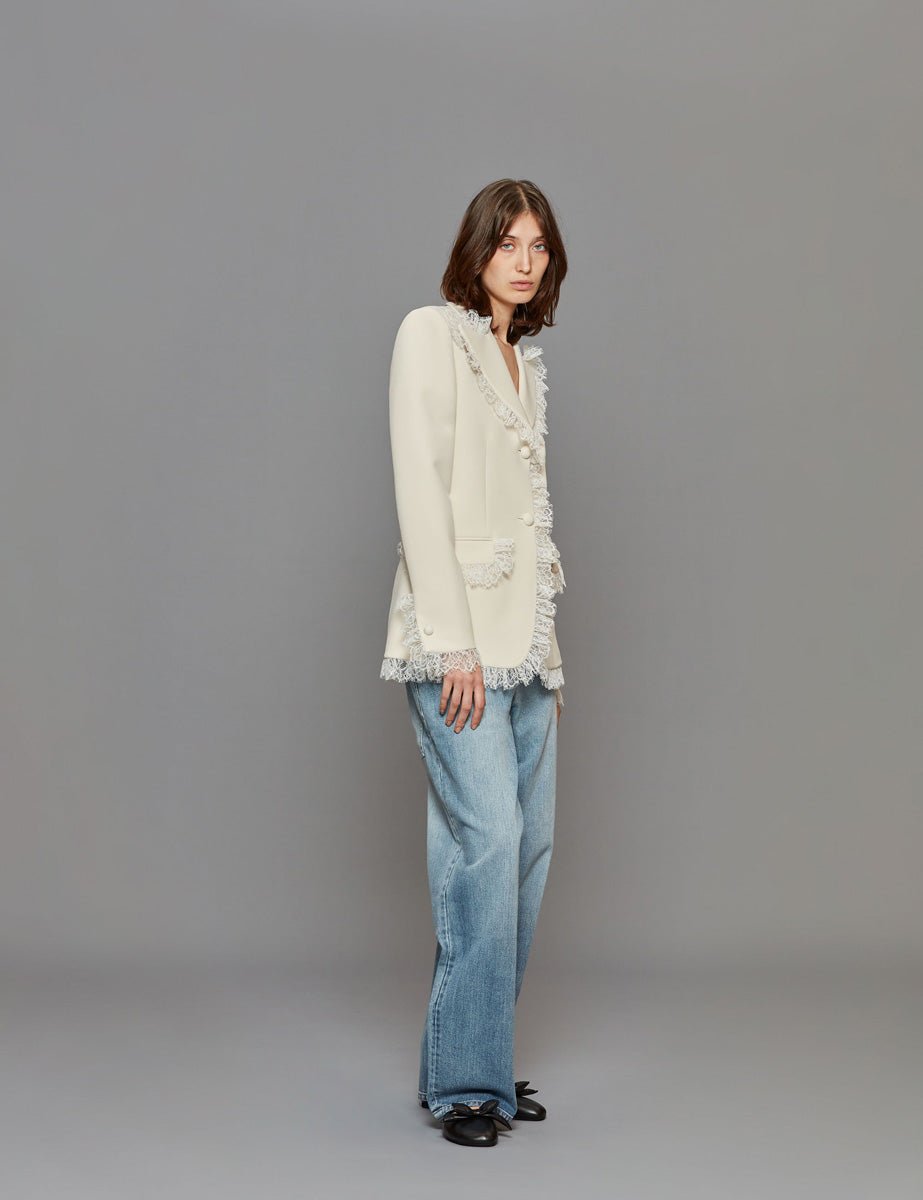 blazer volant pizzo butter - vivetta - blazer