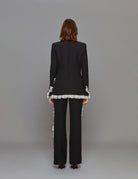 blazer volant pizzo nero - Frida SRL