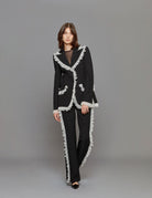 blazer volant pizzo nero - Frida SRL