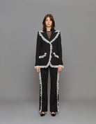 blazer volant pizzo nero - Frida SRL