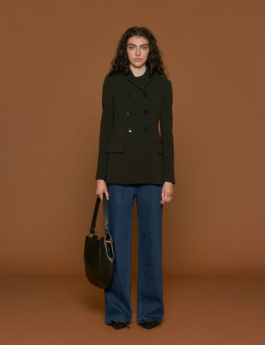 blazer wren crepe black - Frida SRL