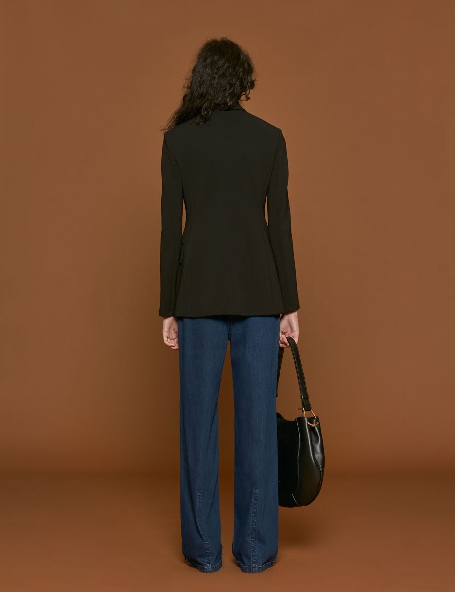 blazer wren crepe black - Frida SRL