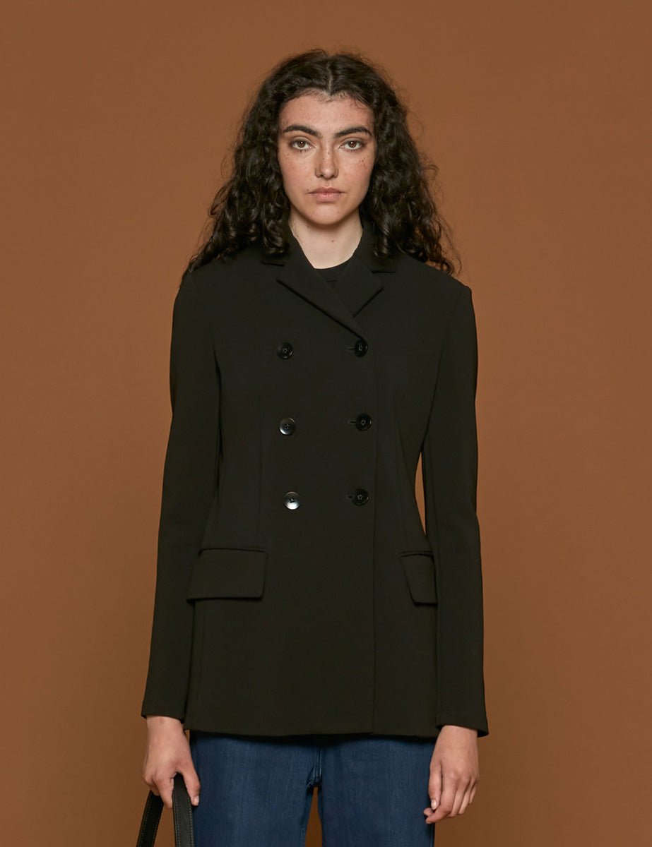 blazer wren crepe black - Frida SRL