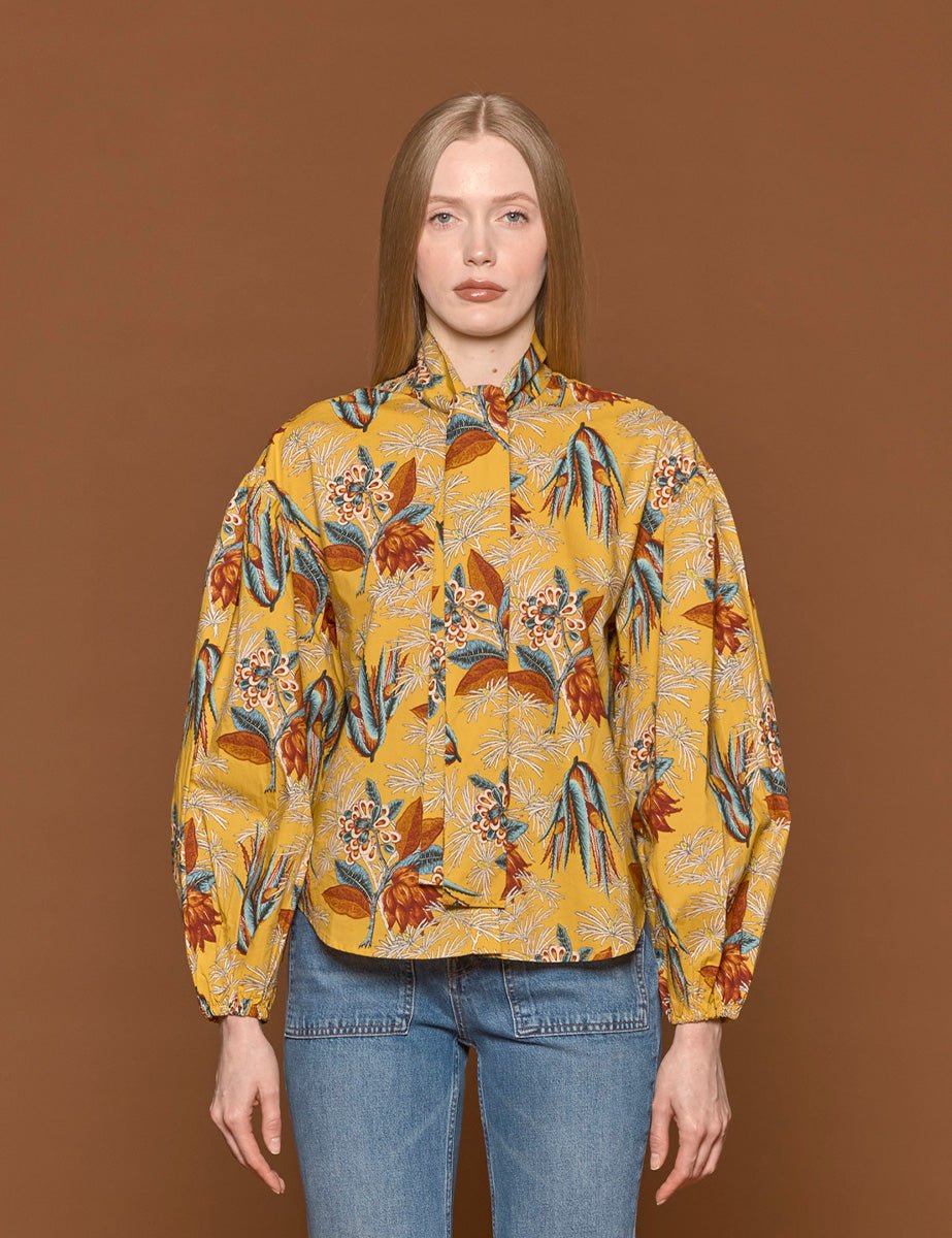 blusa alberta marigold - ulla johnson - camicia manica lunga