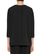 blusa bottoni back scuba crepe nero - Frida SRL