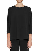 blusa bottoni back scuba crepe nero - Frida SRL
