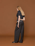 blusa cotone fiocco nero - vivetta - camicia manica corta