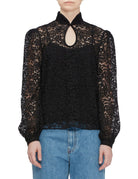 blusa domino pizzo black - Frida SRL