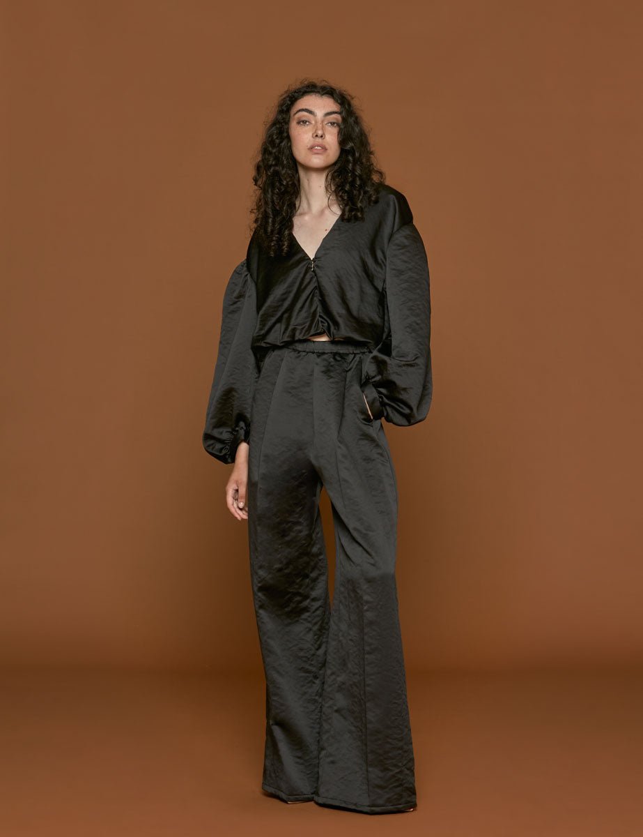 blusa duchesse couture nero - forte forte - camicia manica lunga