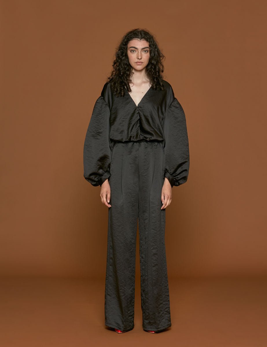 blusa duchesse couture nero - forte forte - camicia manica lunga