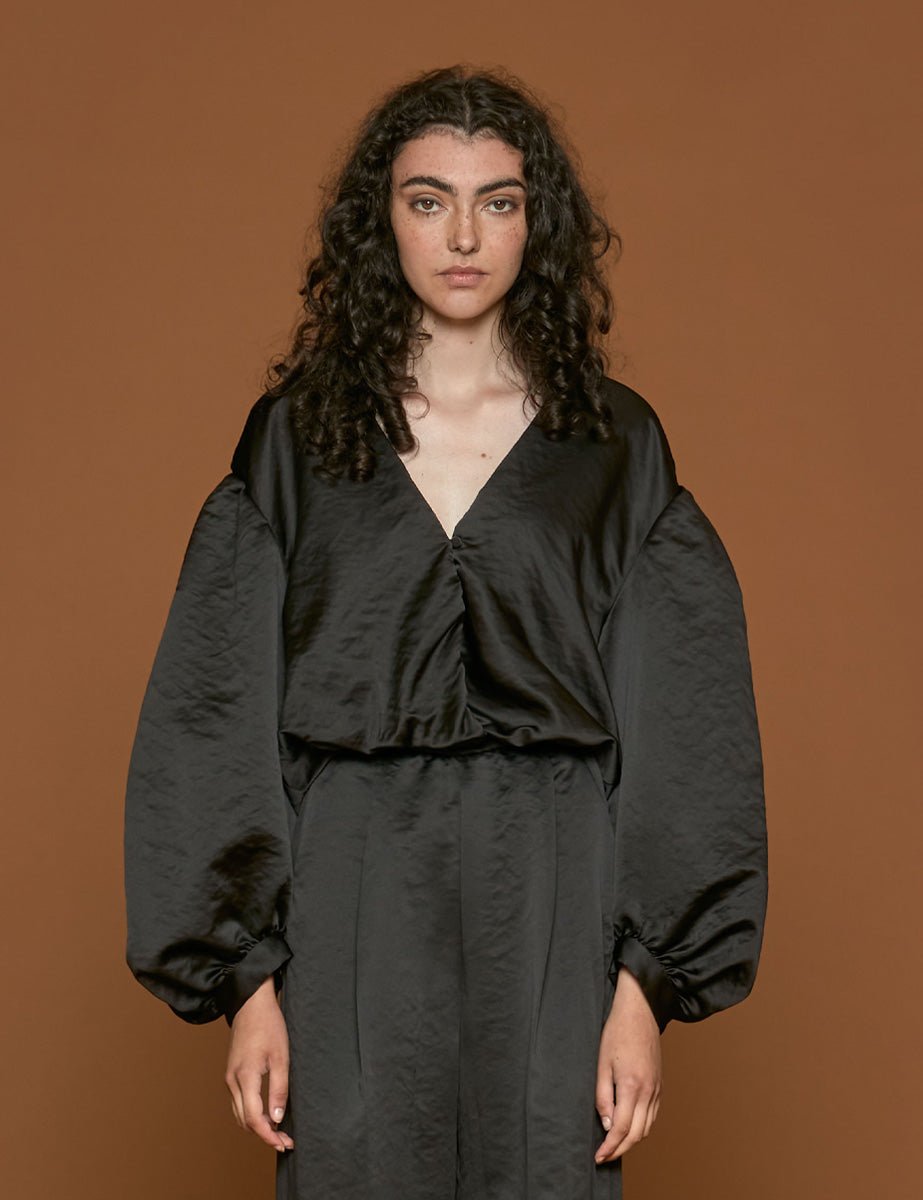 blusa duchesse couture nero - forte forte - camicia manica lunga