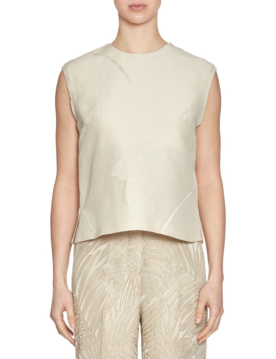 blusa edith jacquard beige chiaro - incotex - camicia manica corta