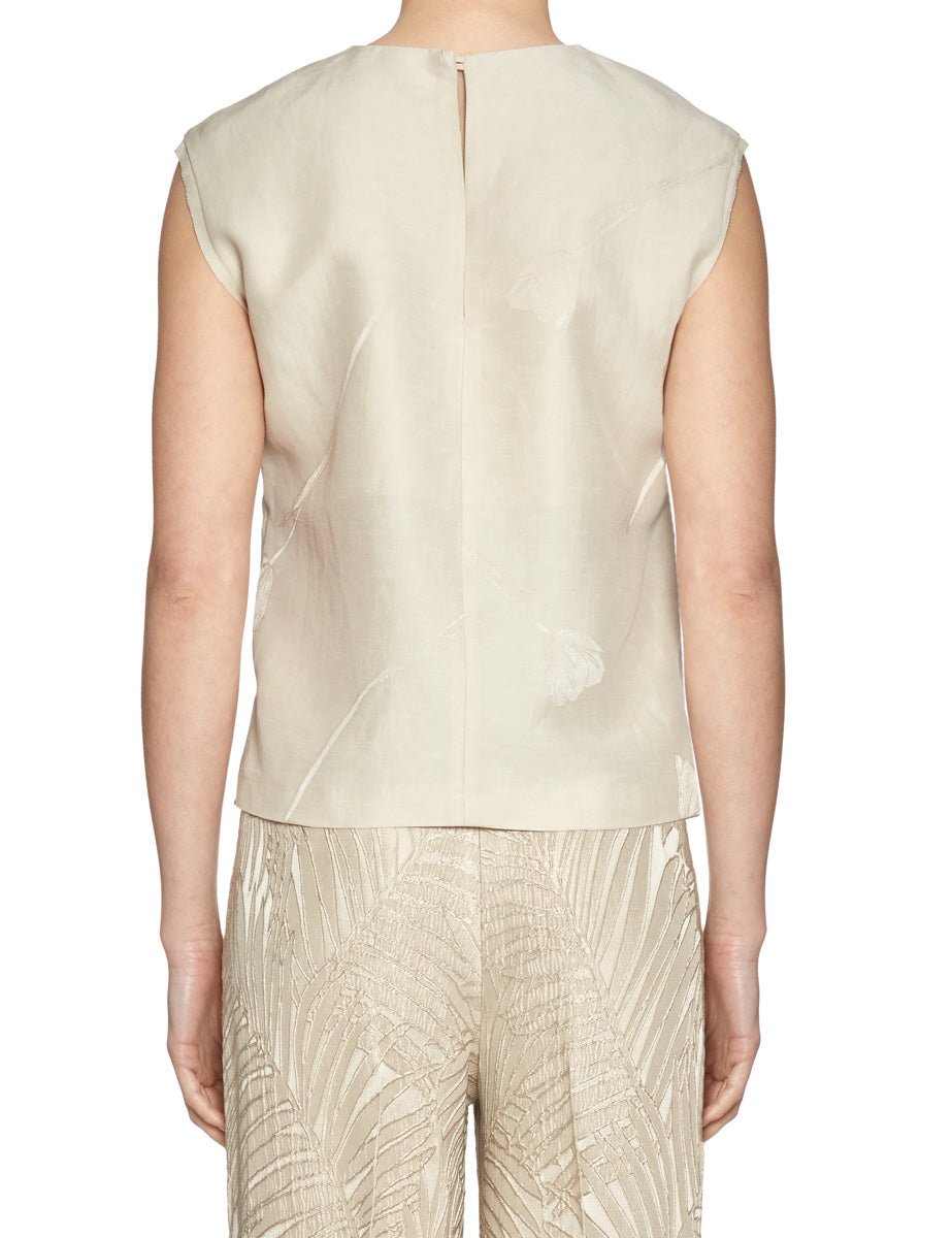 blusa edith jacquard beige chiaro - incotex - camicia manica corta