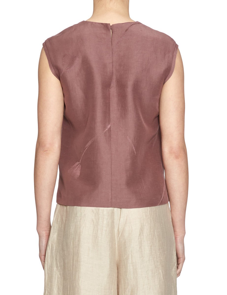 blusa edith jacquard malva - incotex - camicia manica corta