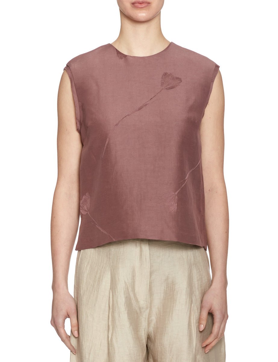 blusa edith jacquard malva - incotex - camicia manica corta