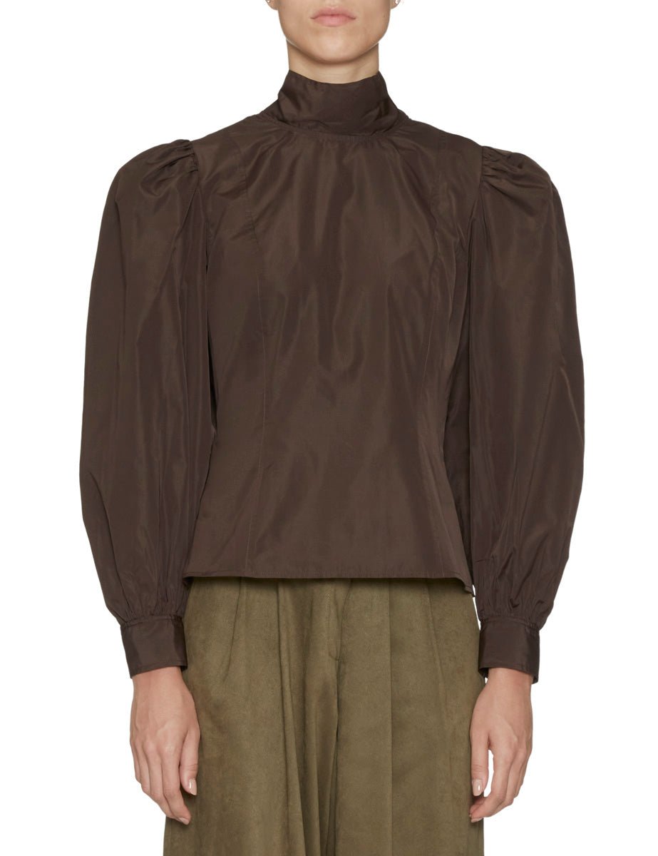 blusa giorgia seta sequoia - ulla johnson - camicia manica lunga