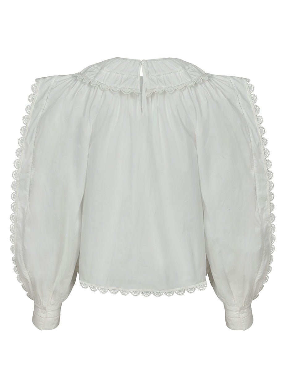 blusa layla cotone cowrie - ulla johnson - camicia manica lunga