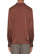 blusa misto seta scollo v fondente - blufrida - camicia manica lunga