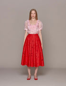 blusa organza fiocco rosa - vivetta - camicia manica corta