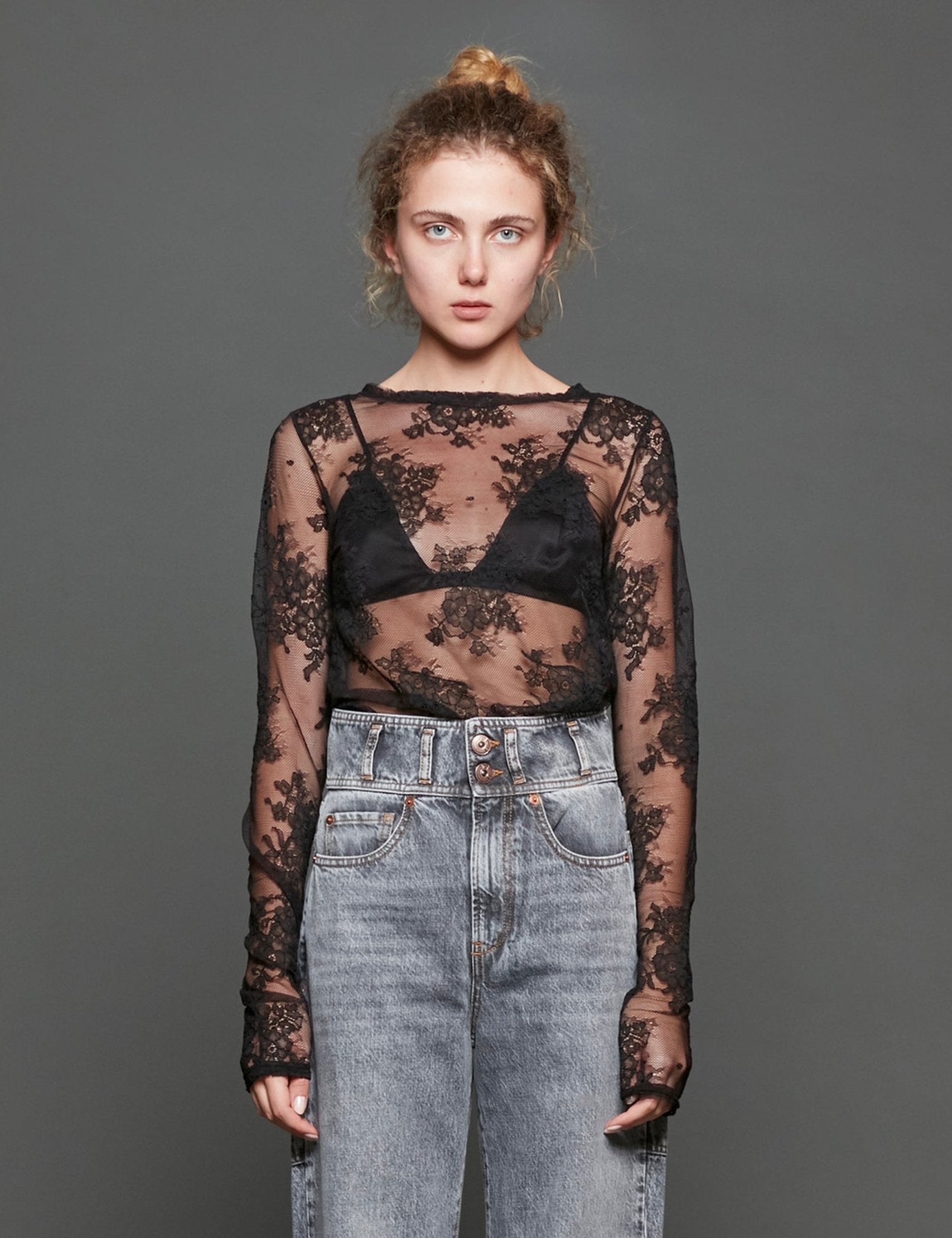 blusa pizzo nero - Frida SRL