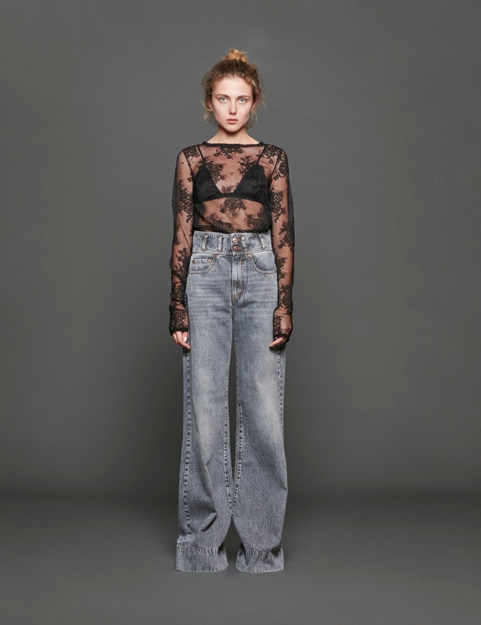blusa pizzo nero - Frida SRL