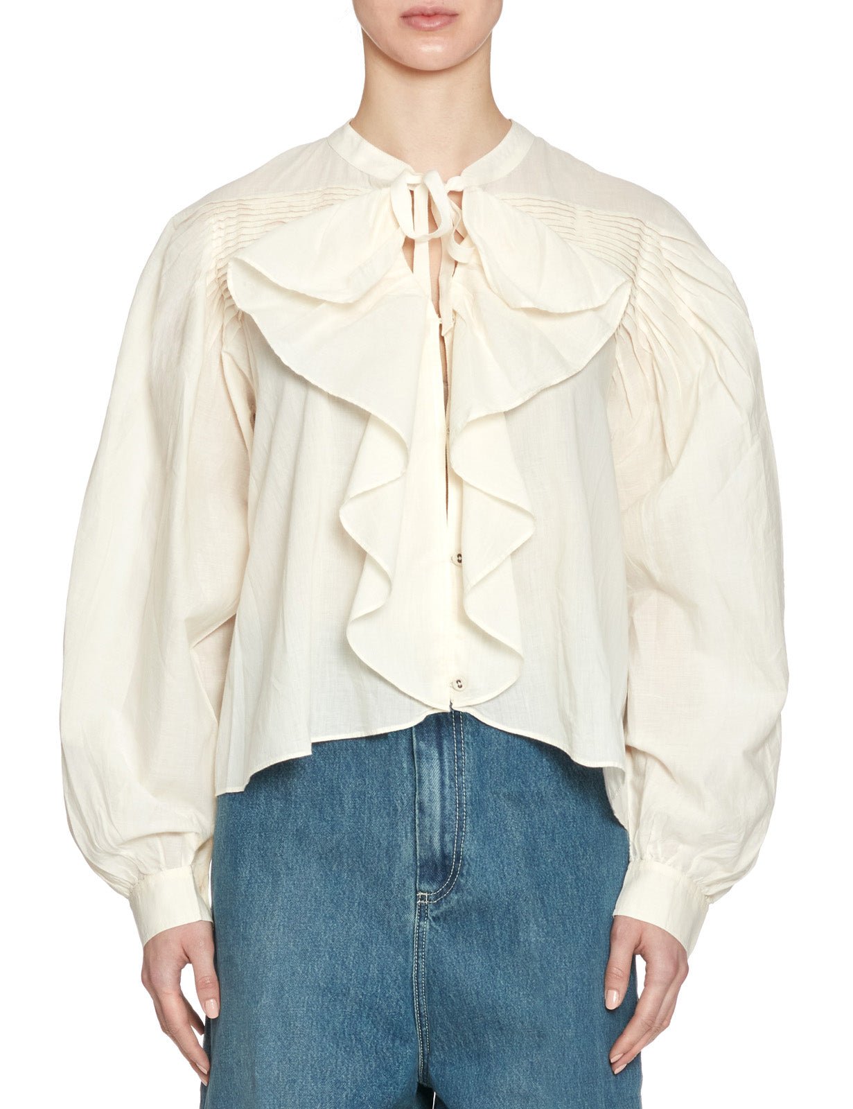 blusa riko fiocco ruffles cowrie - ulla johnson - camicia manica lunga