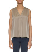 blusa scollo v raso taupe - Frida SRL