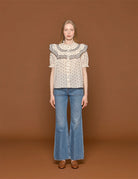 blusa wren eclipse dot ivory - ulla johnson - camicia manica corta